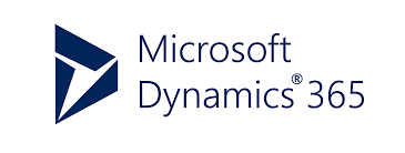 A blue and white logo for microsoft dynamics